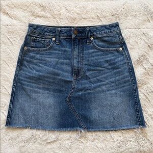 Abercrombie A&F Denim Blue Women's Denim Jean Frayed Skirt